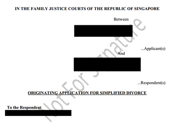 simplified divorce application
